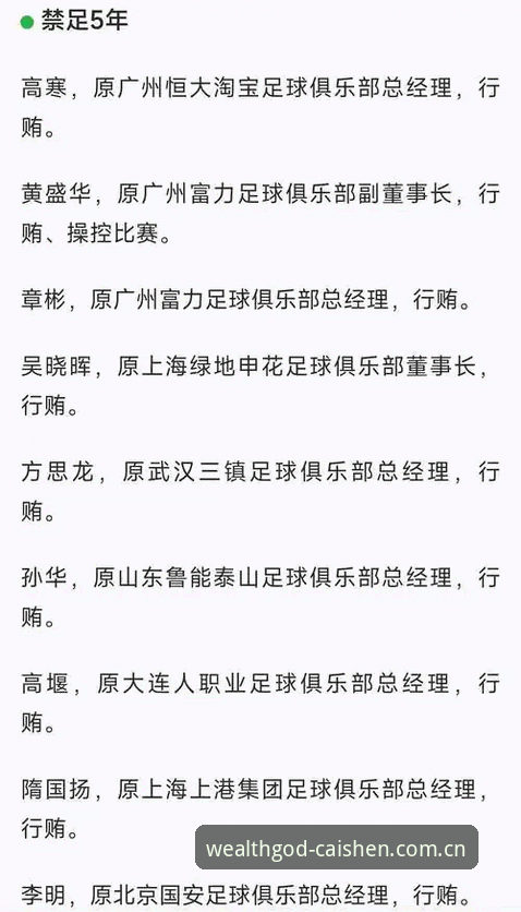 财神到游戏客户端 中国足协第三批禁足名单深度解读:从行业整顿看体育精神重塑完整指南